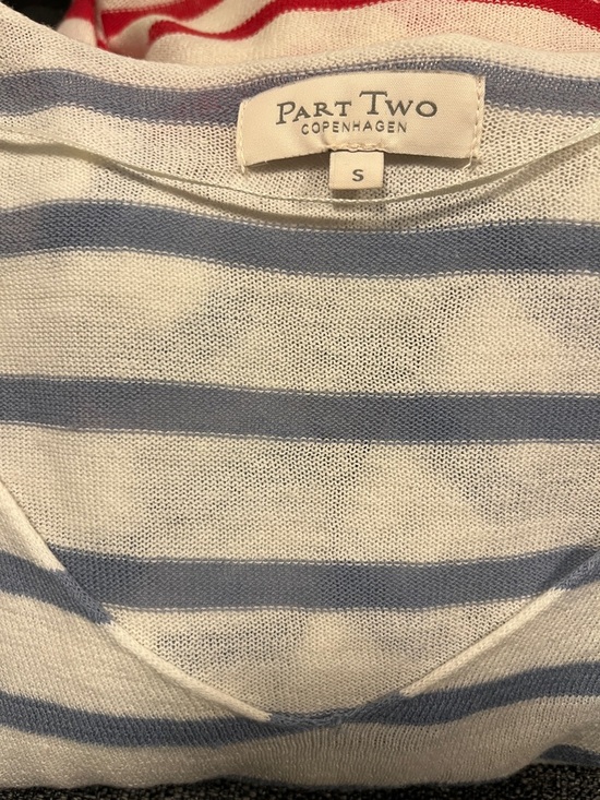 Part Two Sweaters - Part Two Copenhagen Women's Blue & White Striped V-Neck Sweater